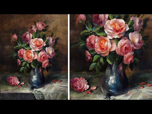 Mastering Rose Compostions  Acrylic Techniques Video 3 of 3