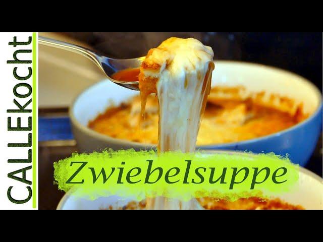 Zwiebelsuppe mit Käse überbacken - selber machen - Rezept