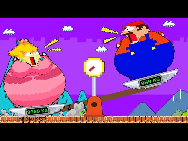 Fat Peach Super Sized Maze Escape Rescue Mario, Evolution of Fat Peach | 8 bit Cartoon Animation