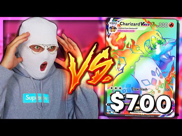 INSANE $700 RAINBOW CHARIZARD OPENING (PACK BATTLE VS PAPA)