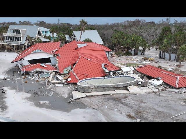 CATASTROPHIC Hurricane Milton Storm Surge Damage - Manasota Key, Florida