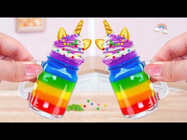 Tasty Unicorn Jello  Yummy Miniature Rainbow Jelly Decorating | Mini Cakes Making