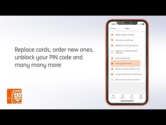 How to manage your debit and credit cards using the ING Banking app?