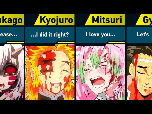 Last Words of Kimetsu no Yaiba Characters