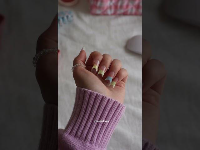 TRENDING 🫧 Pastel French Tip manicure using uv GEWEL gel nail wraps #nails #nailarttools #nailart