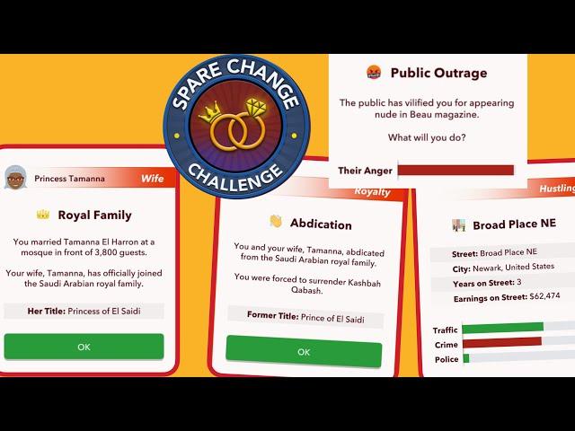 HOW TO COMPLETE THE SPARE CHANGE CHALLENGE | becoming a panhandler | Bitlife