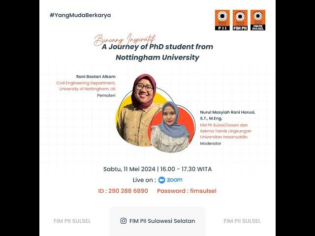 Bincang Inspiratif - A Journey of PhD student fromNottingham University