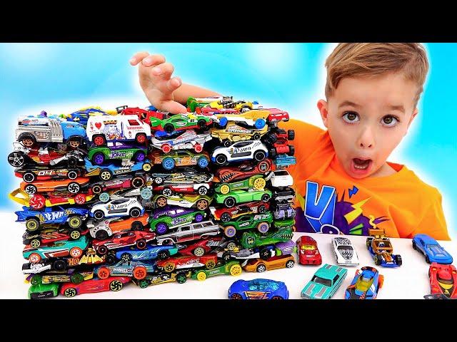 Vlad và Niki vui vẻ với ô tô đồ chơi | Thử thách chất nhờn trong thành phố Hot Wheels