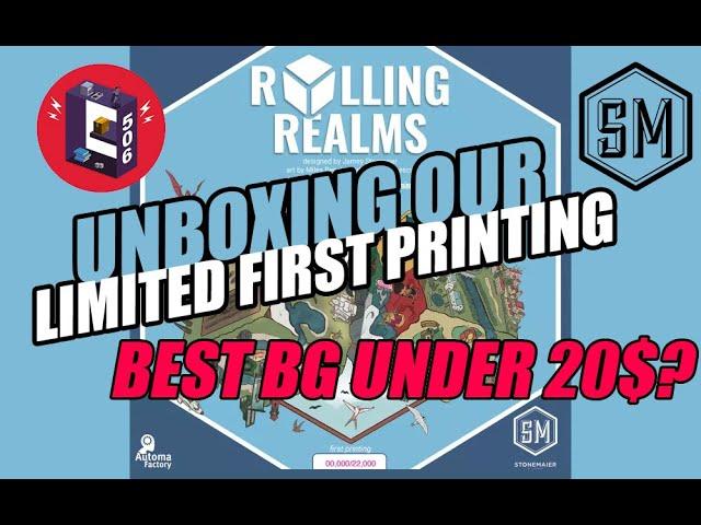 Unboxing Rolling Realms by Stonemaier Games - Best BG under 20$?