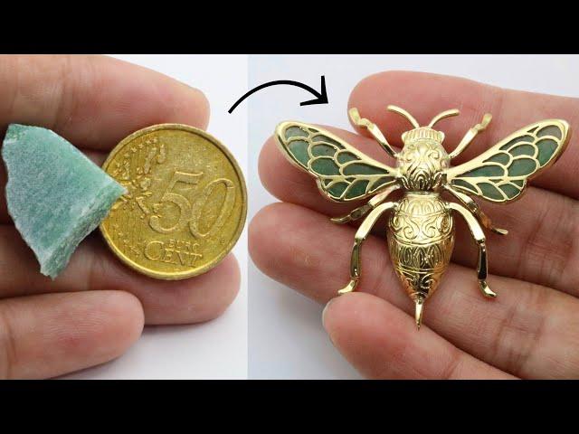 make 3D insect pendant from coin - how to make unique jewelry out of coin