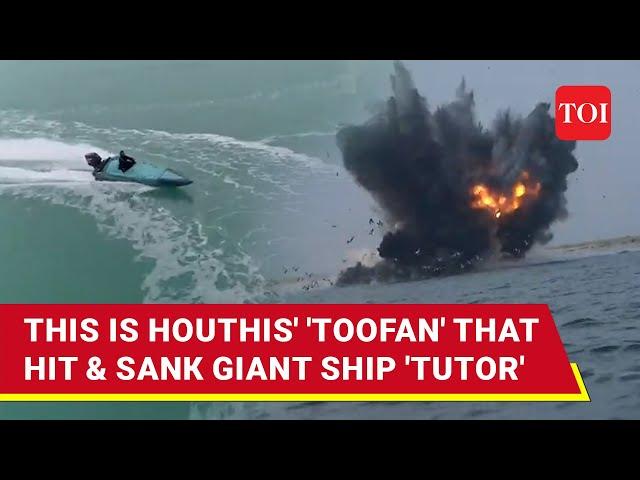 Houthis' 'Toofan' New 'Nightmare' For U.S.-Led Forces; This USV 'Sank' Giant Ship Tutor In Red Sea