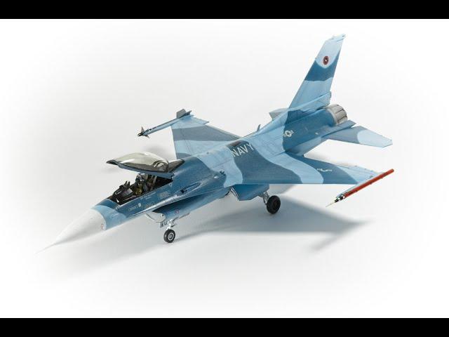 F-16N. Plastic 1:48 scale model from Tamiya (61106). Full build video