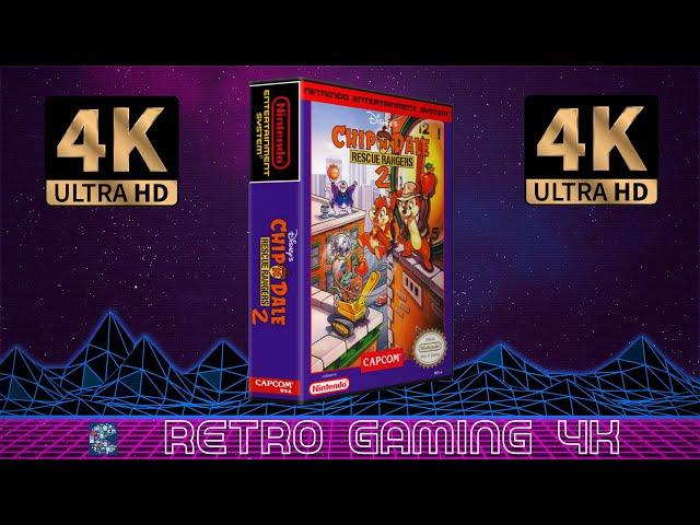 Disney's Chip 'n Dale Rescue Rangers 2 (1993) Nintendo NES retro video game intro / demo 4K