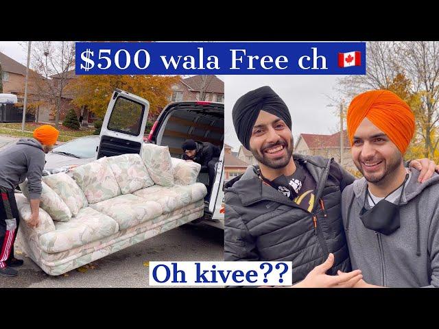 $500 sofa for FREE!!! How to get free furniture in Canada |Prabh Jossan Vlogs|