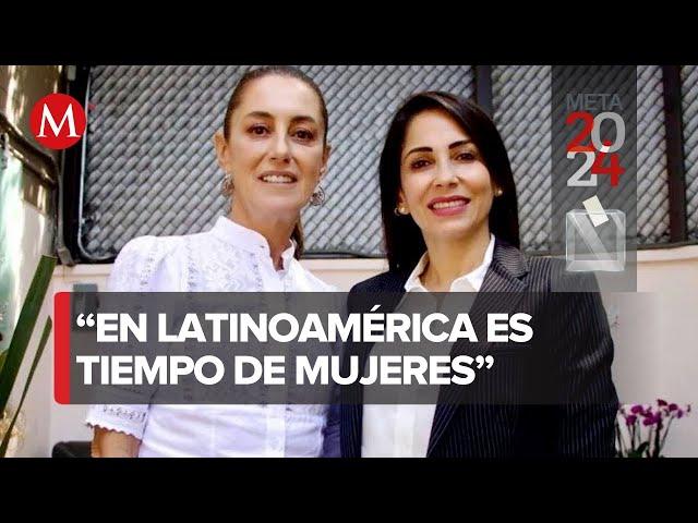 Claudia Sheinbaum se reúne con candidata presidencial de Ecuador Luisa González