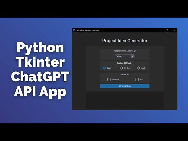 Tkinter ChatGPT App - Modern Tkinter GUI Chatbot [tutorial for beginners]