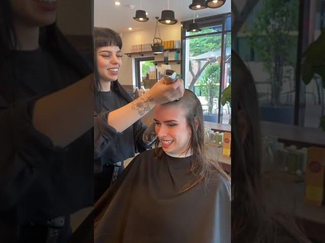 Girl Long Hair to BUZZCUT - Charity Headshave by Beautiful Barberette