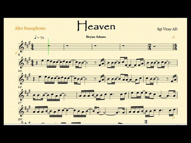 Heaven By Bryan Adams Eb Sax Play Along