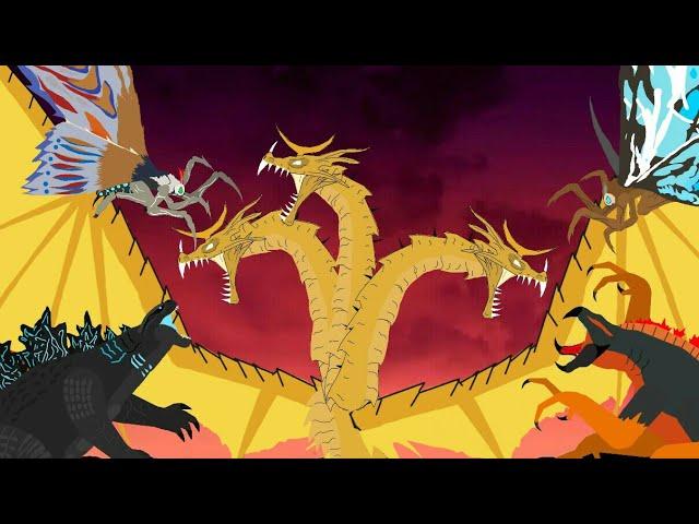 godzilla mutzilla vs king ghidorah | full animation | GojiraMania | godzilla, king ghidorah, mothra,