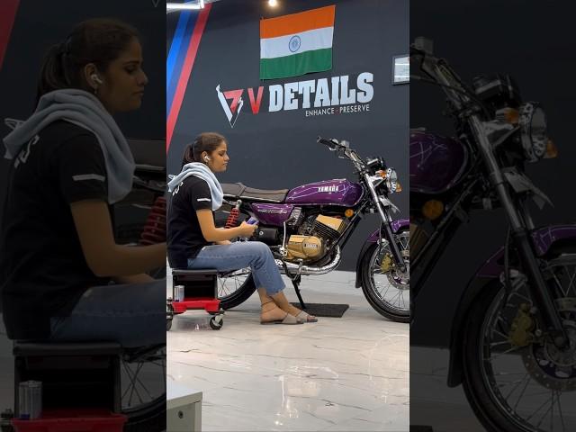 Ceramic coating Yamaha RX135 twilight purple in chennai #yamaharx135