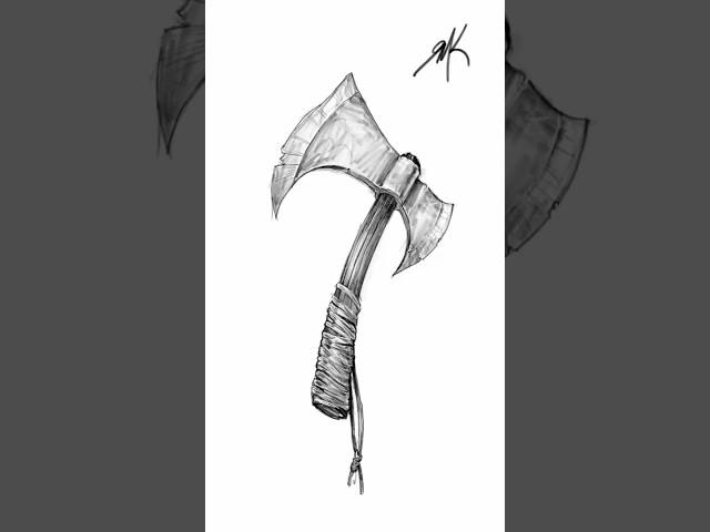 How to draw Serenity Movie Battle Axe Props  #drawing #drawingstyles #serenity #youtubeshorts #axe