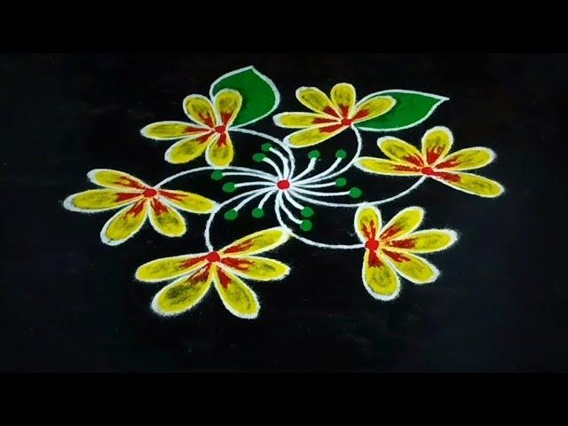 5*3 dots Simple rangoli designs||Latest rangoli designs||Rangoli||Muggulu||Sri Sunitha's Creations