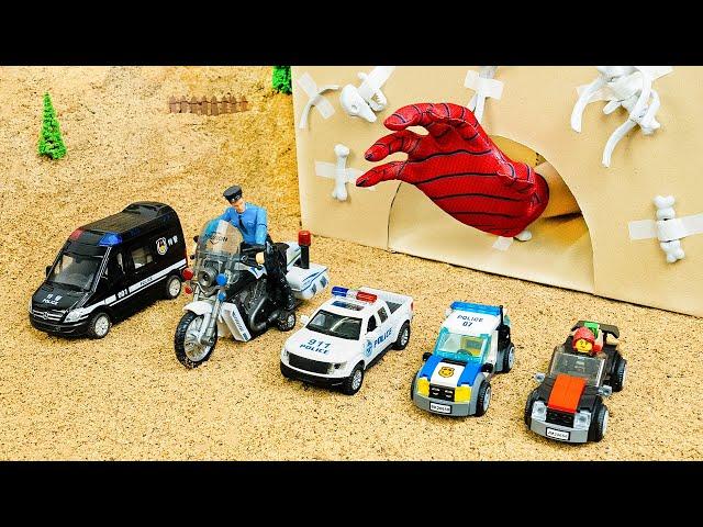 Rescue Police Car From Monster Hand In Cave | Diy Mini Tractor | Funny Car Toys Story