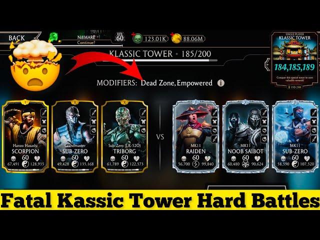 Klassic Fatal Tower Hard Battle 184 , 185 & 189 Fight + Reward | MK Mobile