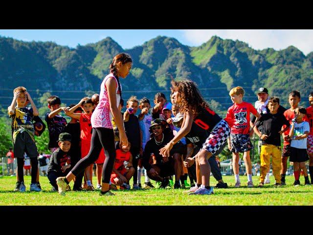 11 YEAR OLD GIRL EMBARRASES FOOTBALL PLAYERS! (Hawaii 1on1’s)