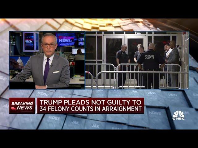 Trump pleads not guilty to 34 felony charges in New York City arraignment