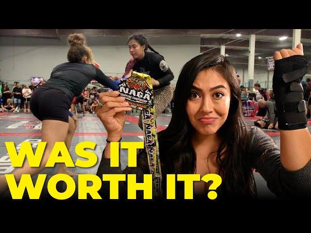 Getting injured & winning GOLD at NAGA Jiu Jitsu tournament | Girls BJJ White Belt Competition