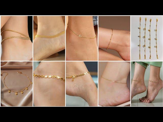 New Model Anklets Beautiful 22k Gold Payal ki Designs || trendy anklet design @Psrgold