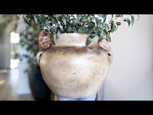 DIY Aged Planter Pot Vessel // Amber Interiors Inspired Dupe