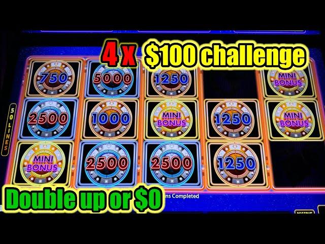 $100 challenge for 4 different slot machines. Double up or Zero! Panda magic Fantastic jackpots#slot