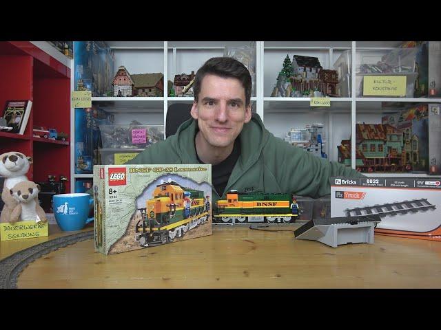 Stromführende Schienen und eine schöne BNSF GP-38!  Fx Bricks 8832 & LEGO® 10133