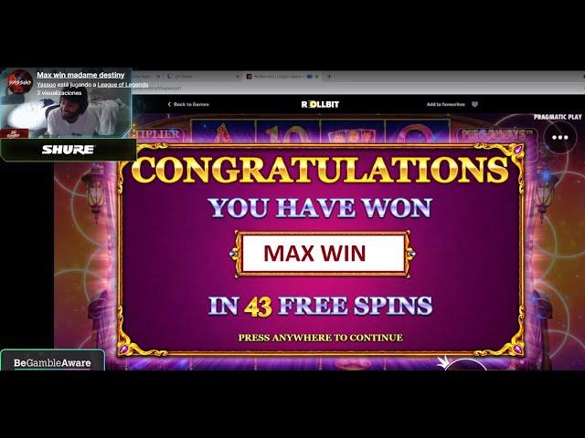 YASSUOS MAX WIN- MADAME DESTINY. CRAZY RETRIGGERS. GUESS THE MULTIPLIER!!!!!