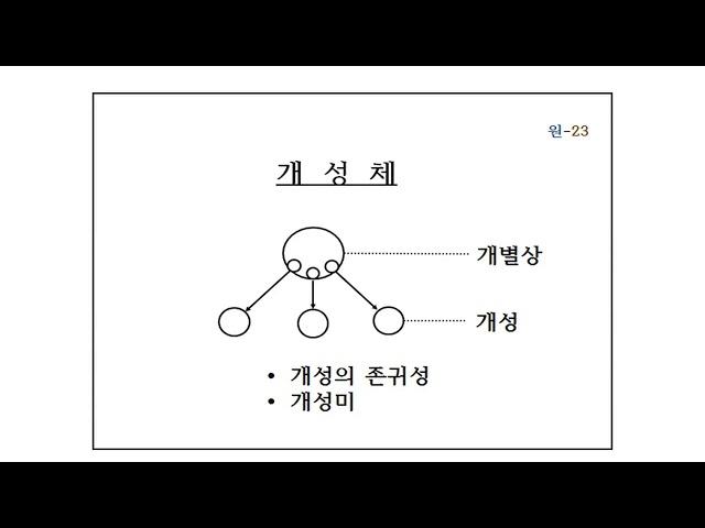 통일사상 제1강 원상론 개별상