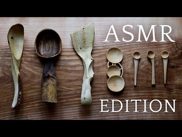 Finishing Carving a Wooden set - ASMR Edition