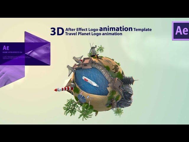 Top Logo animation intro Template with 3D Travel Planet animation |