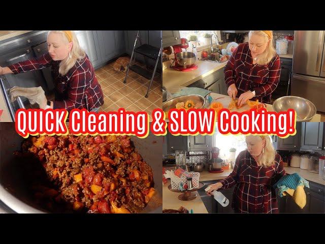 NEW QUICK KITCHEN CLEANING + LARGE FAMILY HEALTHY SLOW COOKER TACO CASSEROLE Dinner Recipe!