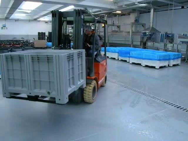 Total Warehouse - Bolzoni Auramo Forklift Fork Rotator Demo