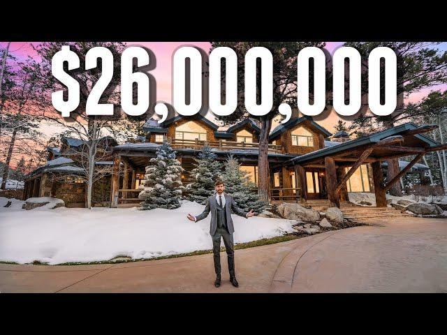 Touring a $25,950,000 LUXURY Log Cabin MANSION