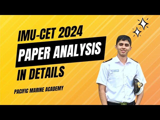 IMU-CET 2024 PAPER ANALYSIS IN DETAILS #imucet24  #IMUCETCUTTOFF