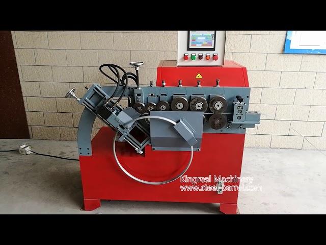 KINGREAL Drum Locking ring making machine, Barrel hoop forming machine (Auto burr eliminate)