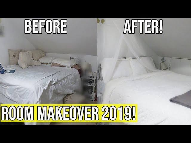 REDOING MY ROOM 2019! | grey & white theme 