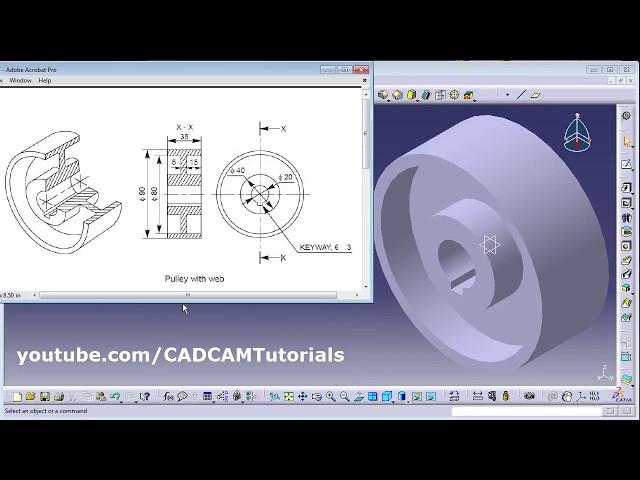 CATIA Training Course Exercises for Beginners - 8 | CATIA Practice Drawings for Shaft Tool