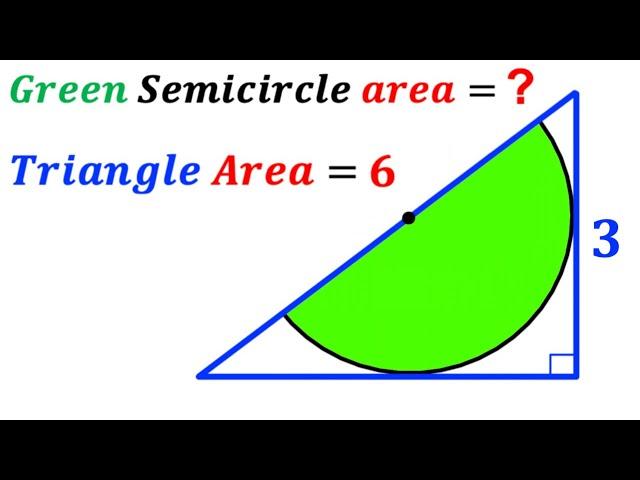 Can you find area of the Green Semicircle? | (Triangle) | #math #maths | #geometry