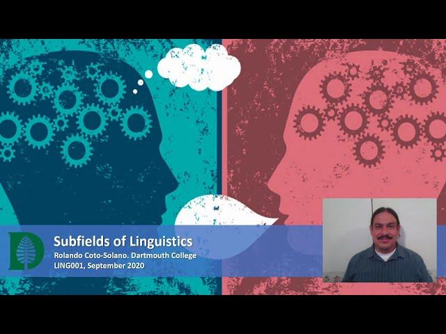 Subfields of Linguistics (IntroLing 2020F.W01.06)