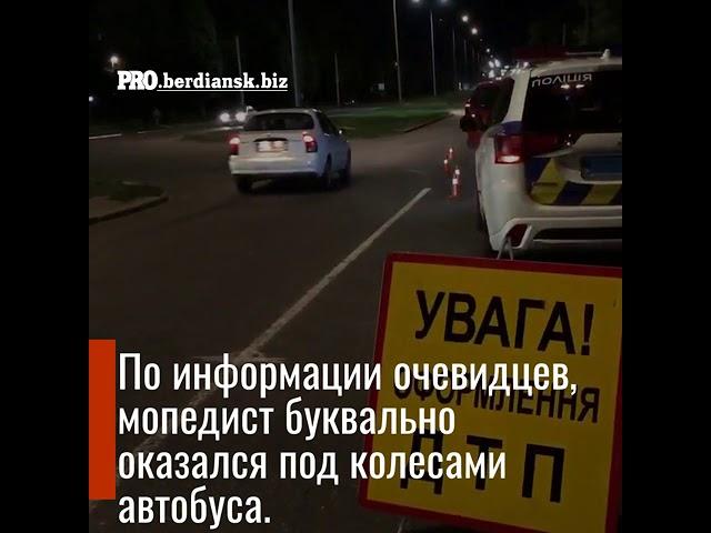 В Бердянске не разминулись микроавтобус и мопед