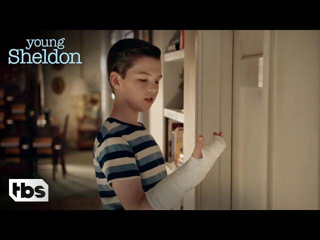 Sheldon Gets A Cast (Clip) | Young Sheldon | TBS